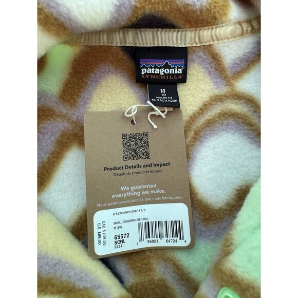 Patagonia Kids Lightweight Synchilla Snap-T Pullover Small Current Medium 10 NWT - Picture 3 of 5
